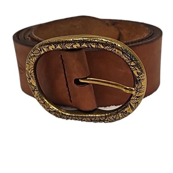 ✨FOSSIL VINTAGE OVAL LEATHER BELT IN BROWN SZ SMALL✨ - Picture 9 of 9